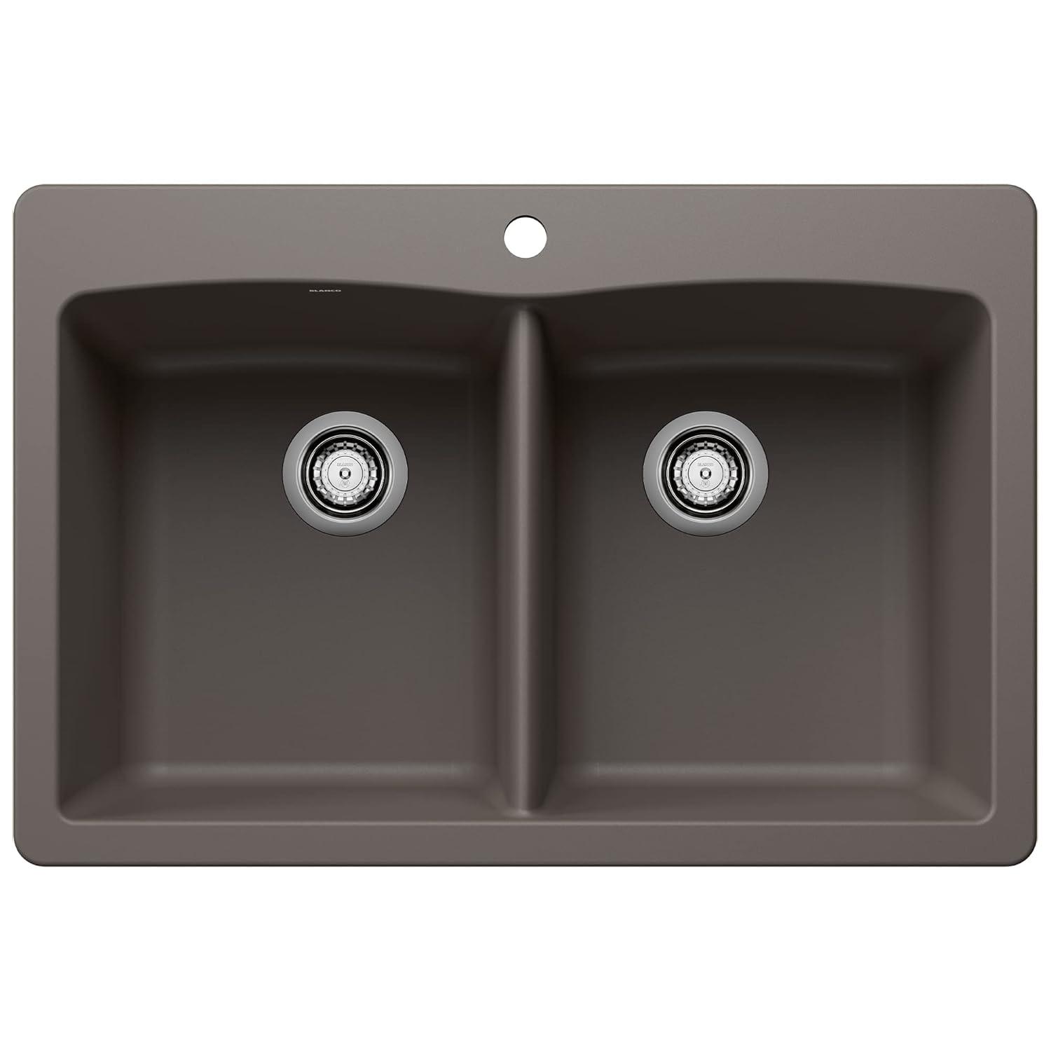 Diamond SILGRANIT 33" L x 22" W Double Bowl Drop-In/Undermount Kitchen Sink