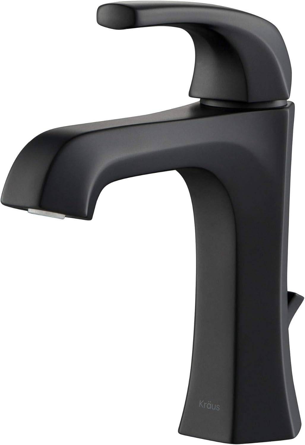 Esta Art Deco Inspired Matte Black Single Handle Bathroom Faucet