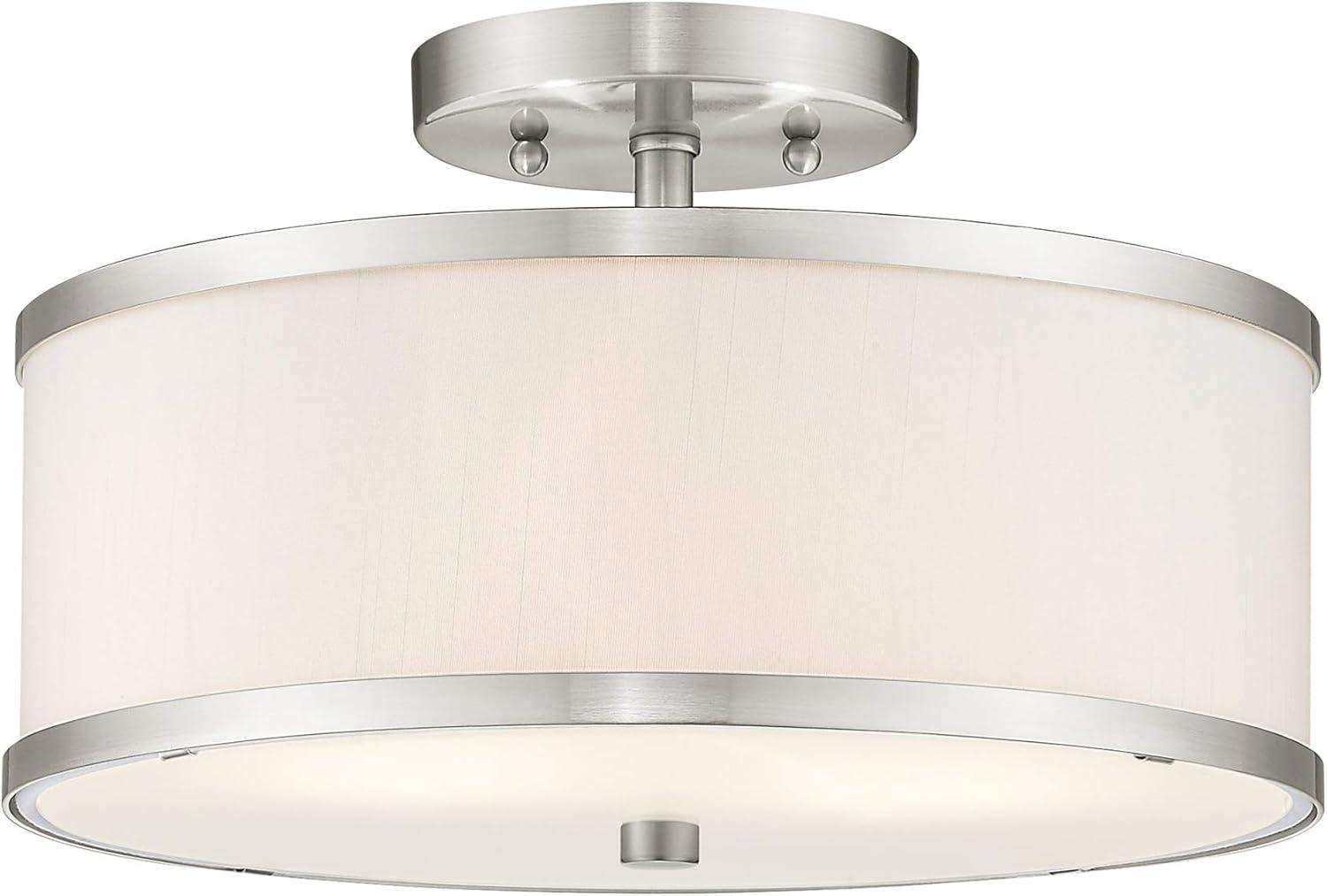 Livex Lighting Park Ridge 2 - Light Semi-Flush Mount in  Brushed Nickel