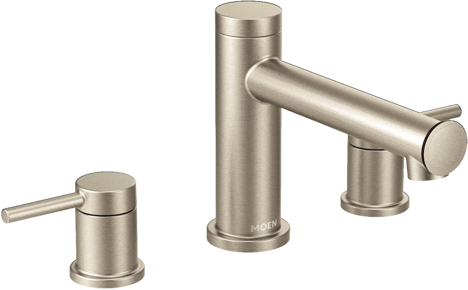 Align 12" Brushed Nickel Modern Roman Tub Faucet