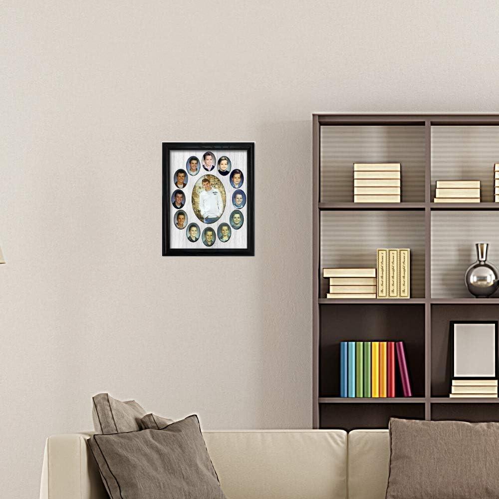 Black Wood Collage Picture Frame with White Mat for Graduation
