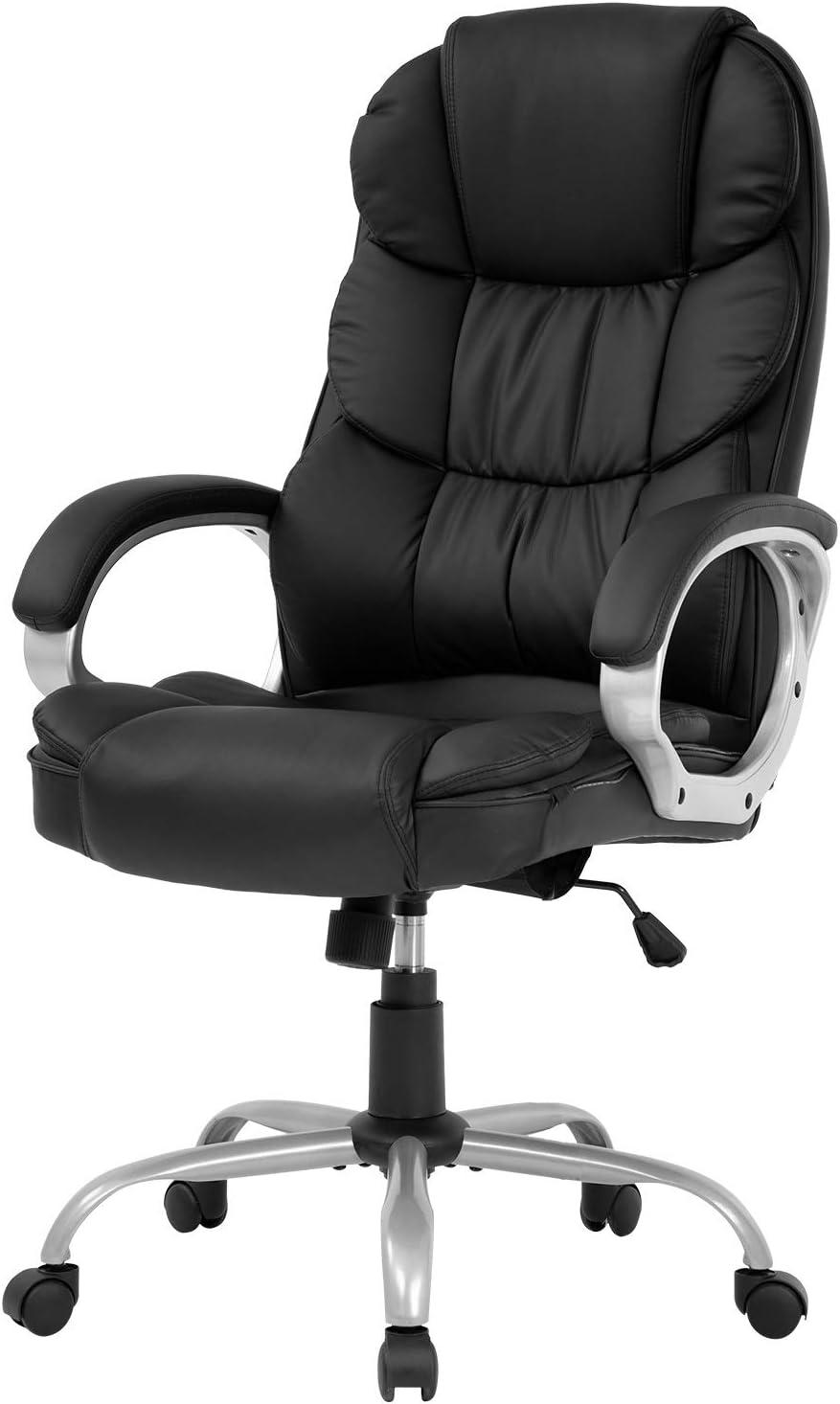 Black High Back Leather Executive Swivel Office Chair