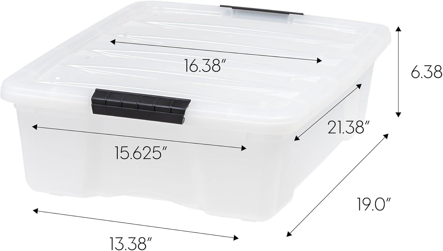 IRIS USA Plastic Storage Bins with Lids and Secure Latching Buckles