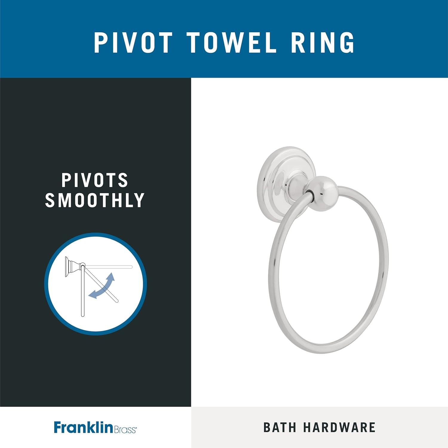 Franklin Brass 9016PC 2.6 L in. Jamestown Towel Ring - Polished Chrome - 1 Pack