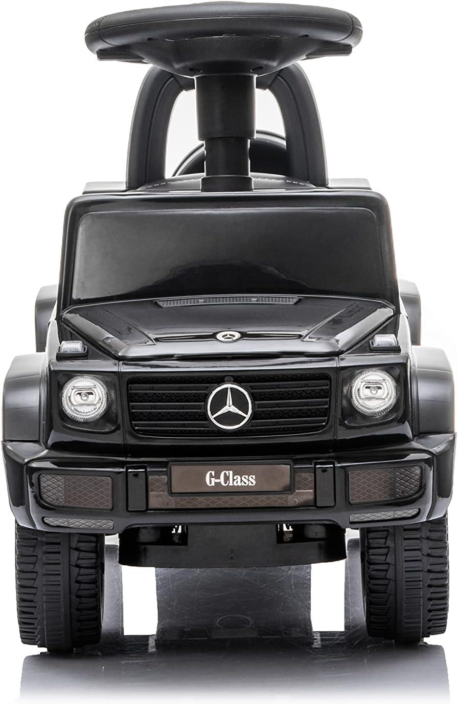 Best Ride On Cars Realistic Children's Mercedes G-Wagon Foot to Floor Ride Along Car & Push Behind Walker with Hidden Storage and Support Bar, Black