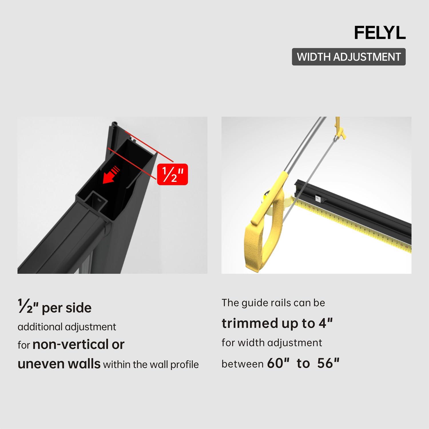 56-60" W x 72" H Framed Grid Pattern Single Sliding Shower Door with 1/4" (6mm) Clear SGCC Tempered Glass in Matte Black Finish, Reversible Installation