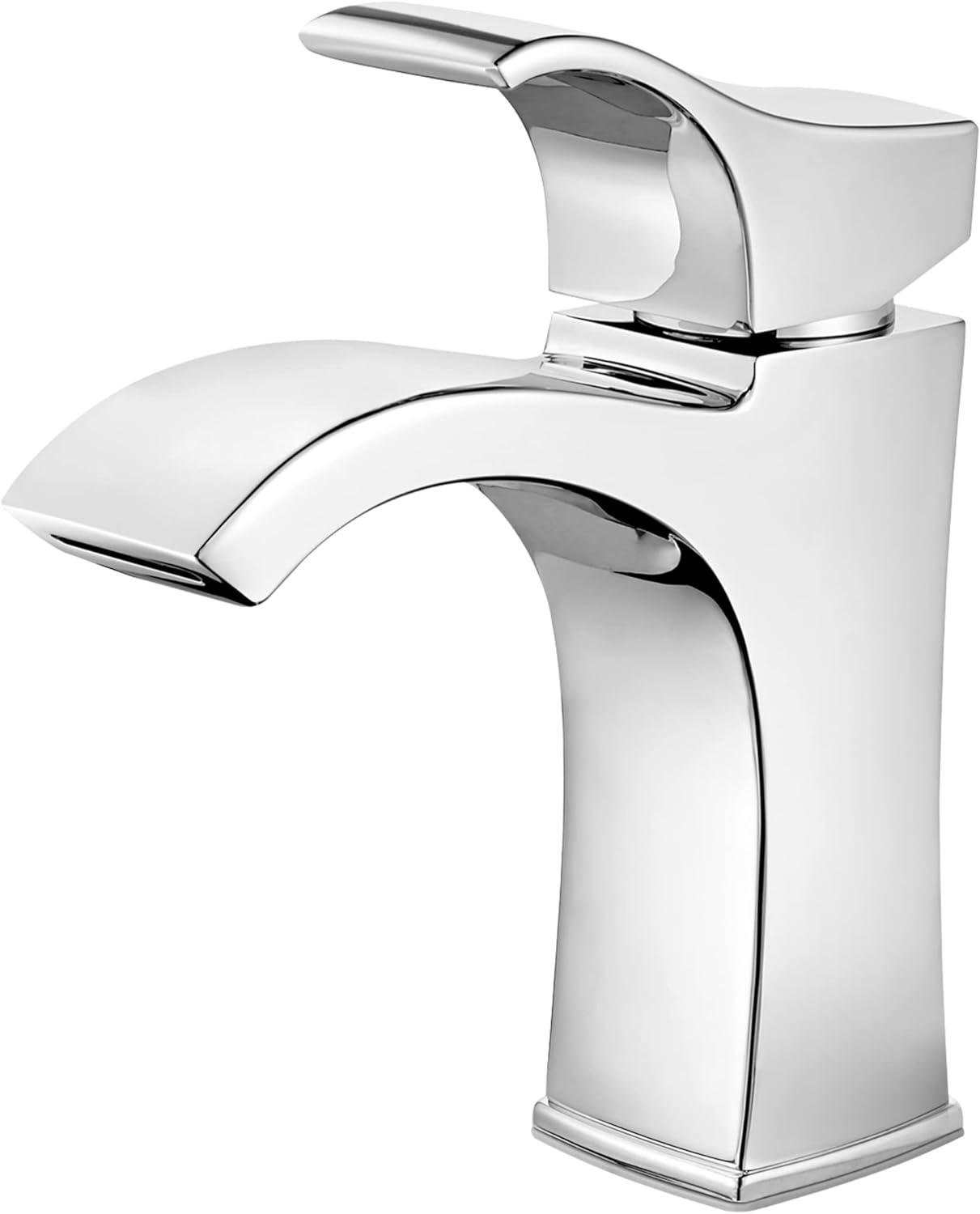 Polished Chrome Single Handle High Arc Bathroom Faucet