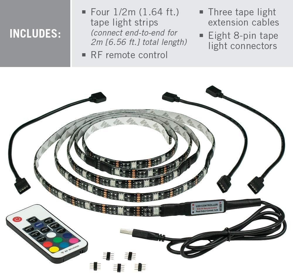 White Battery Powered USB LED Strip Light Kit with Remote