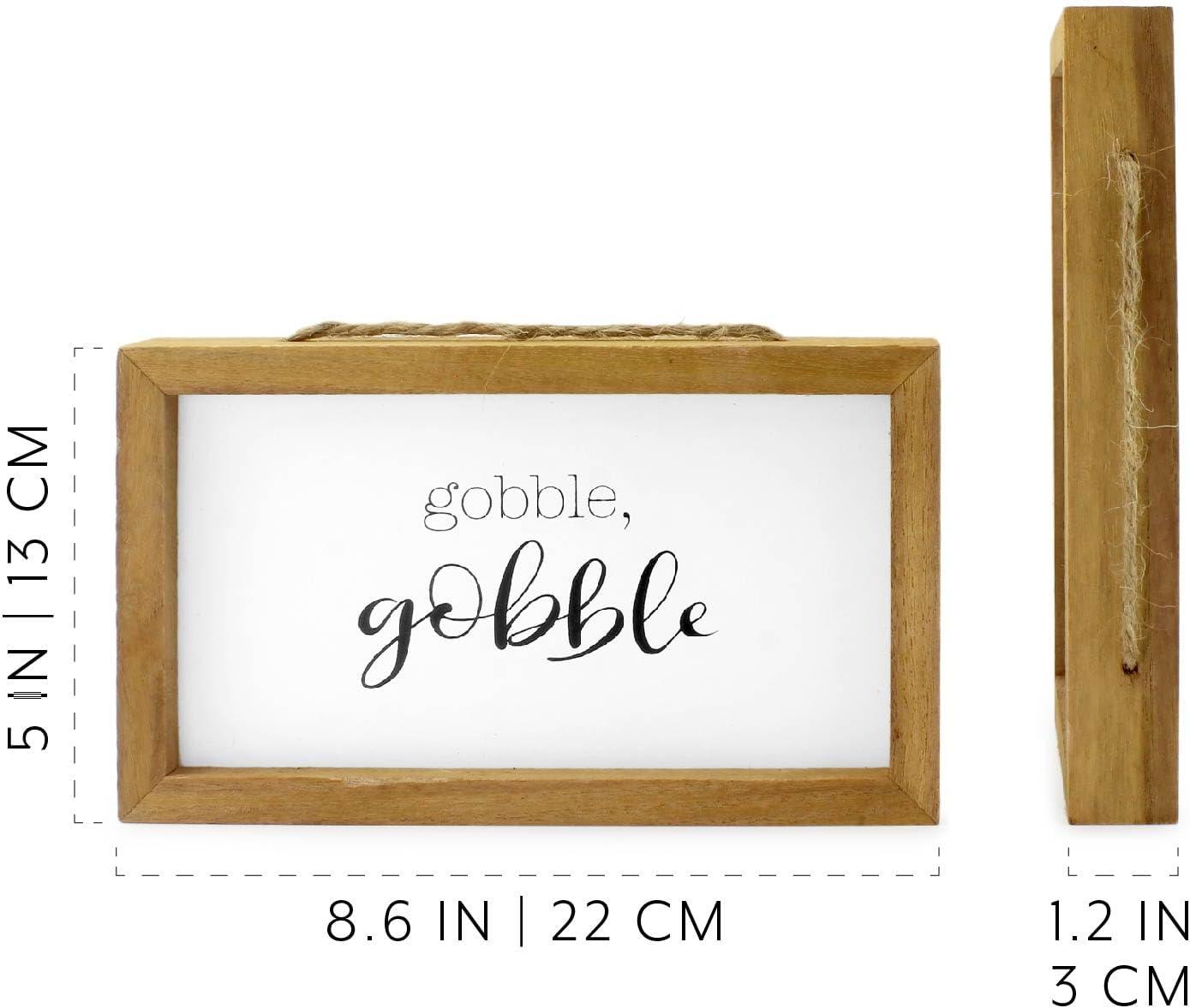 AuldHome Design 8.5x5" Farmhouse Decor Fall Theme Wood Signs 2pc Set; Mini Welcome Seasonal Plaques Pumpkin