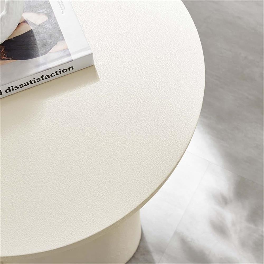 Caspian Round Concrete Side Table in White