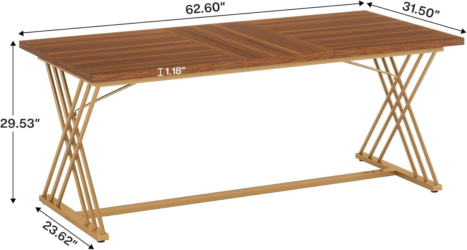 Tribesigns 63" Computer Desk, Modern Wood Home Office Desk, Computer Table Executive Desk, Study Writing Table Workstation for Living Room Bedroom Office