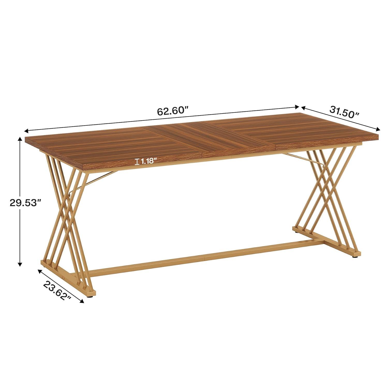 Tribesigns 63" Computer Desk, Modern Wood Home Office Desk, Computer Table Executive Desk, Study Writing Table Workstation for Living Room Bedroom Office