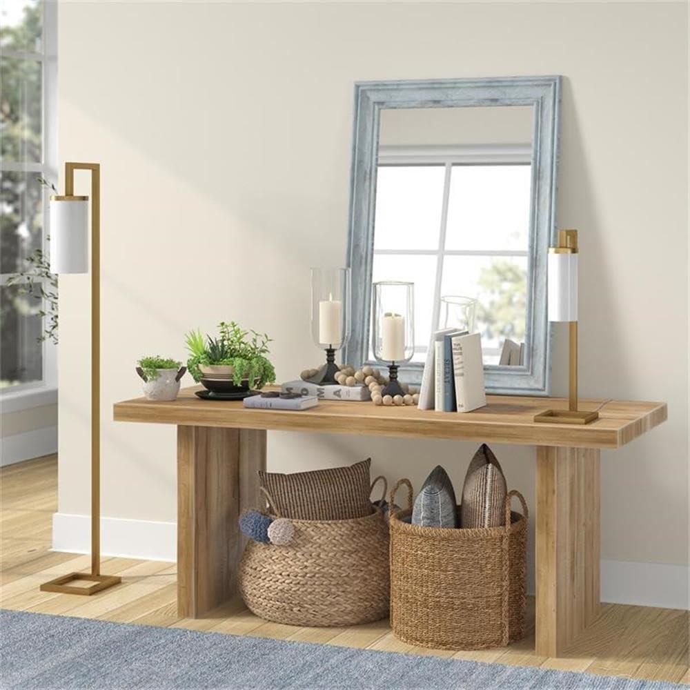 Evelyn&Zoe Malva 26" Modern Metal Table Lamp with White Milk Cylinder Glass Shade