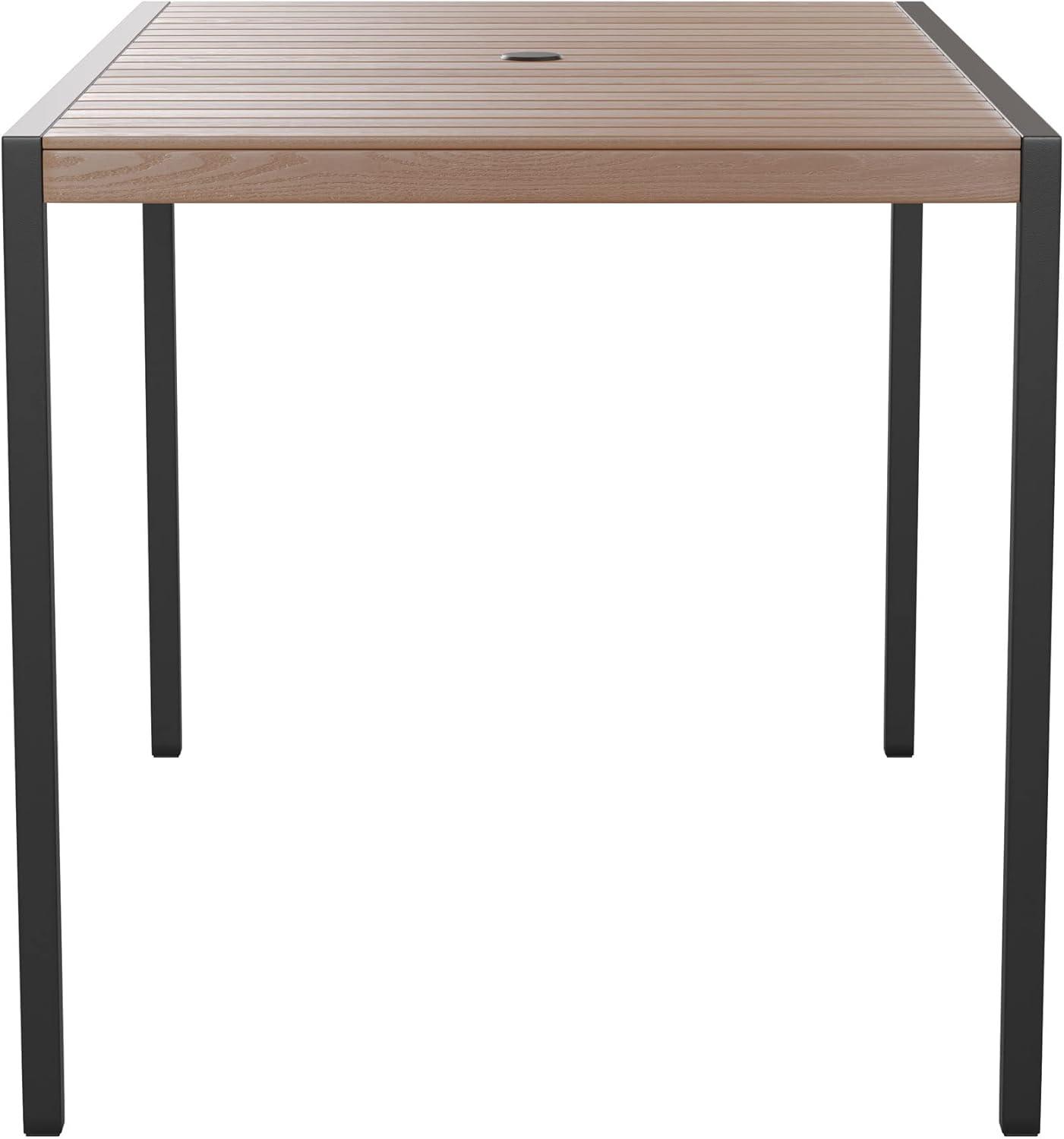 Flash Furniture Lark Series Steel Teak Tables, Teak