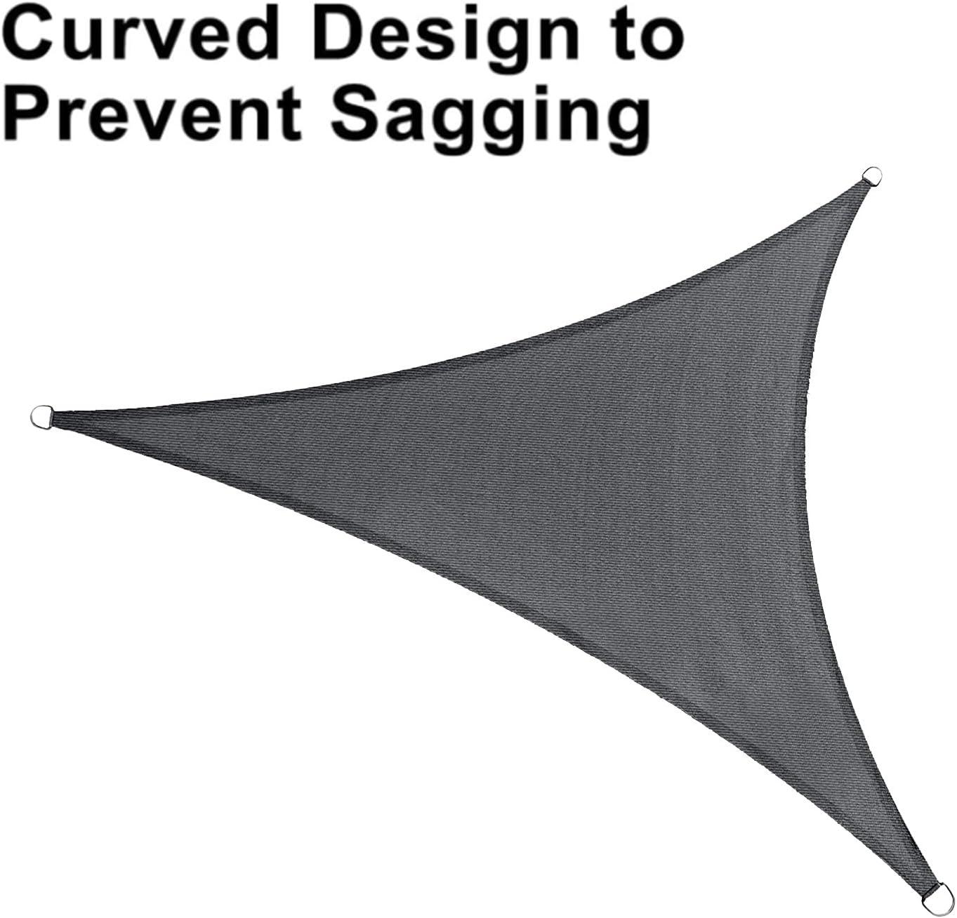 LOVE STORY Sun Shade Sail 16' x 16' x 16' Dark Gray Triangle Canopy UV Block Awning for Outdoor Patio Backyard Garden (We Make Custom Size)