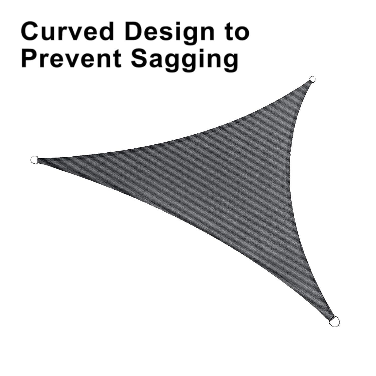 LOVE STORY Sun Shade Sail 16' x 16' x 16' Dark Gray Triangle Canopy UV Block Awning for Outdoor Patio Backyard Garden (We Make Custom Size)
