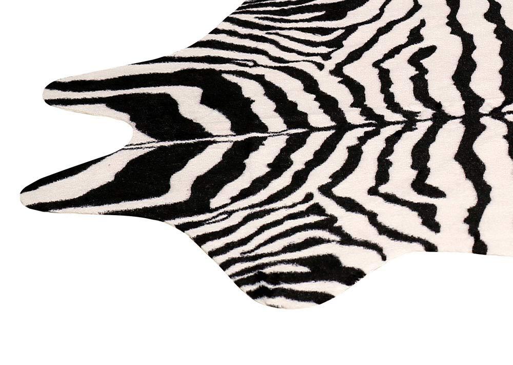 MustMat Cute Faux Zebra Print Throw Rug Perfect for Office/Kids Room/Under Tables/Smaller Area 3.6x2.3 Feet