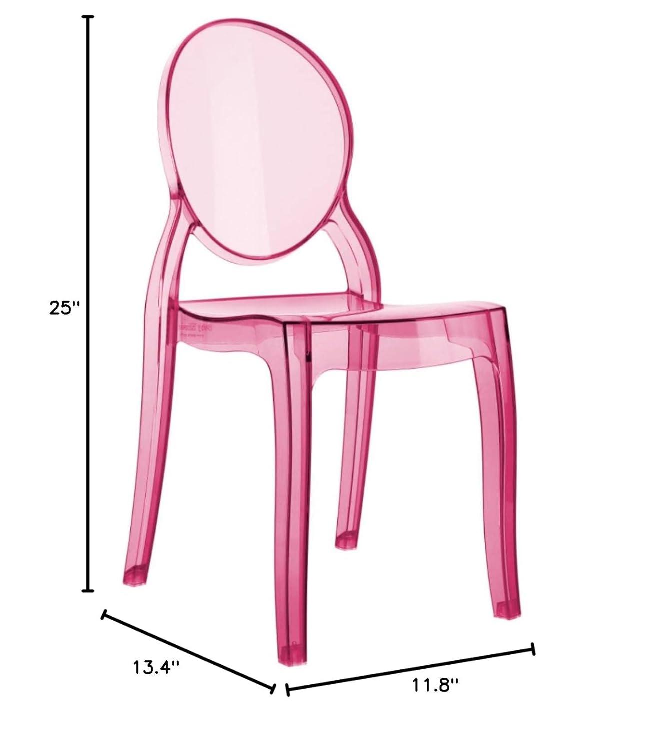 Modern Elizabeth Transparent Pink Polycarbonate Kids Dining Chair