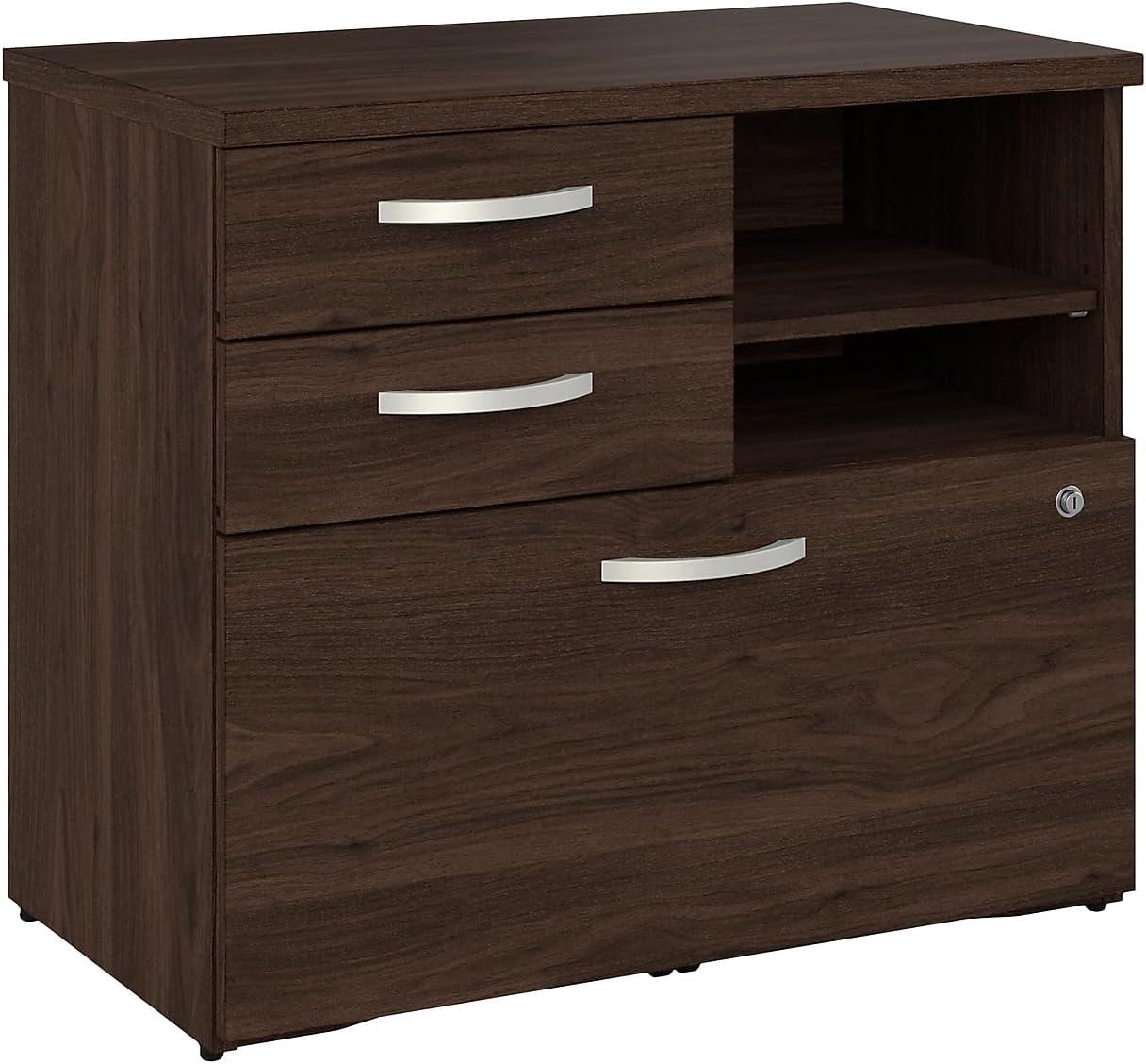 Studio C Office Storage Cabinet with Drawers in Black Walnut - Engineered Wood