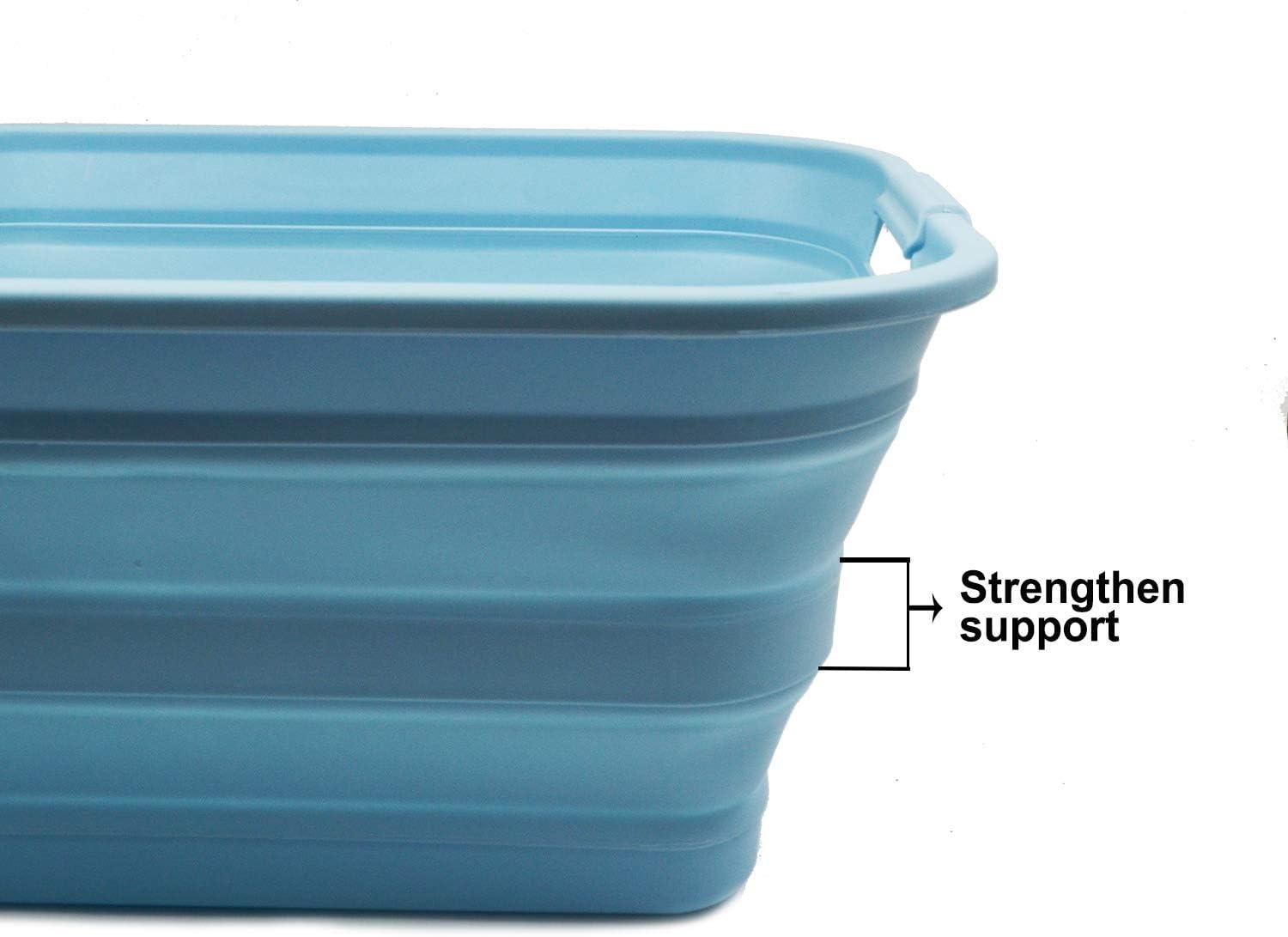 SAMMART 42L(11 gallon) Collapsible Plastic Laundry Basket, Sea Angel