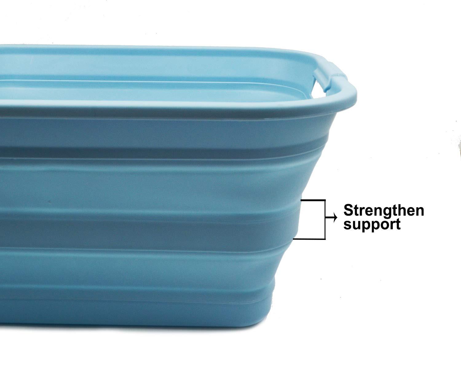 SAMMART 42L(11 gallon) Collapsible Plastic Laundry Basket, Sea Angel