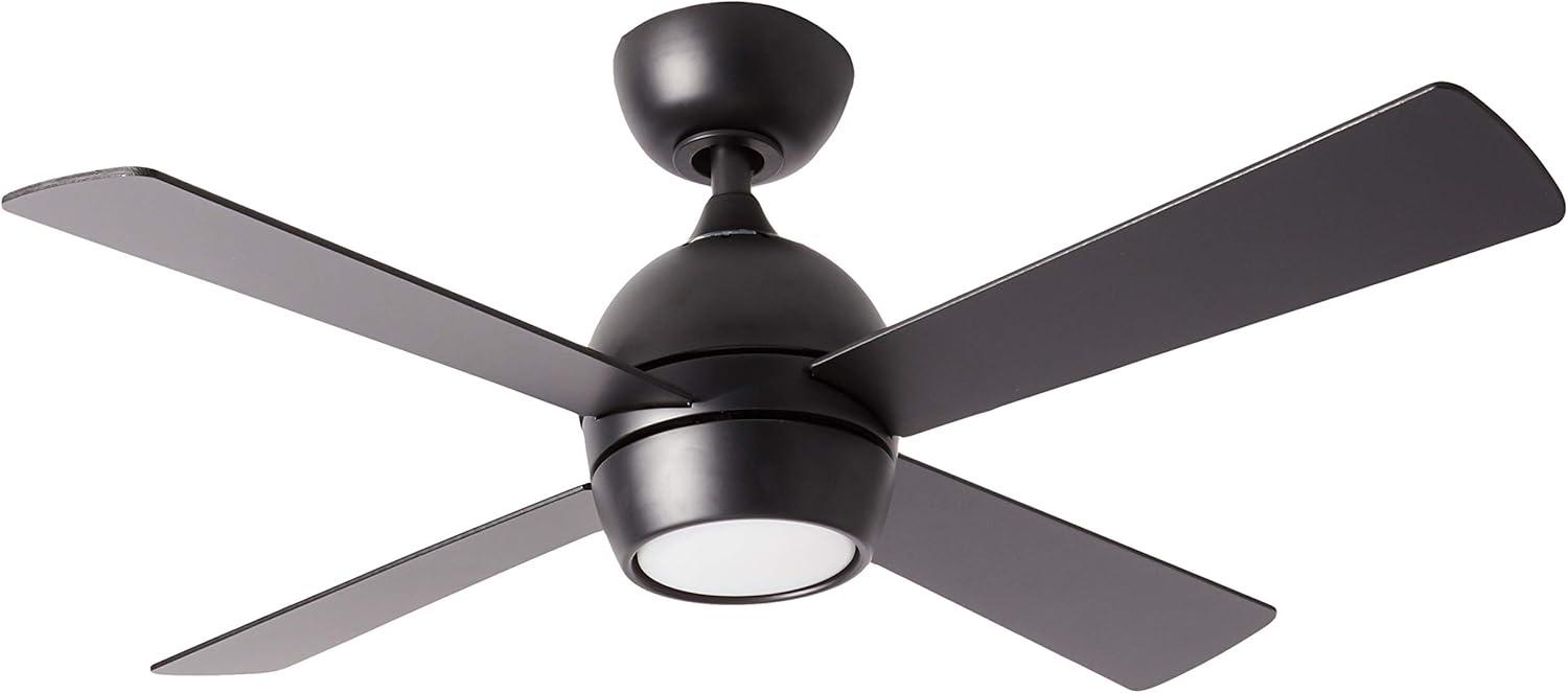 Indi Ceiling Fan + Light - Matte Black / 44"