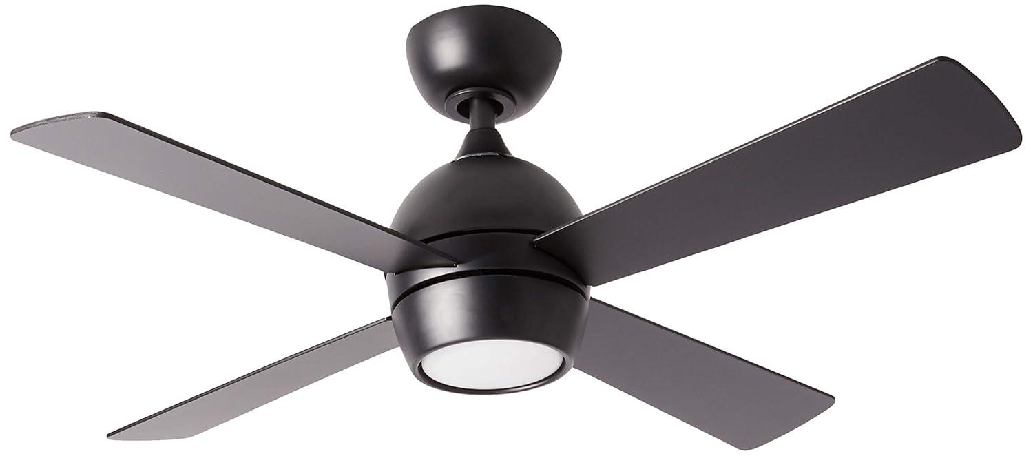 Indi Ceiling Fan + Light - Matte Black / 44"