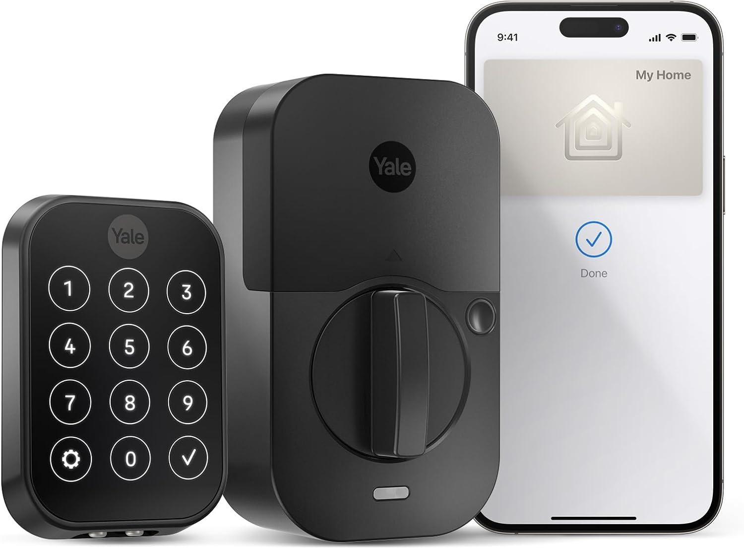 Black Suede Wi-Fi Electronic Deadbolt with Touchscreen Keypad