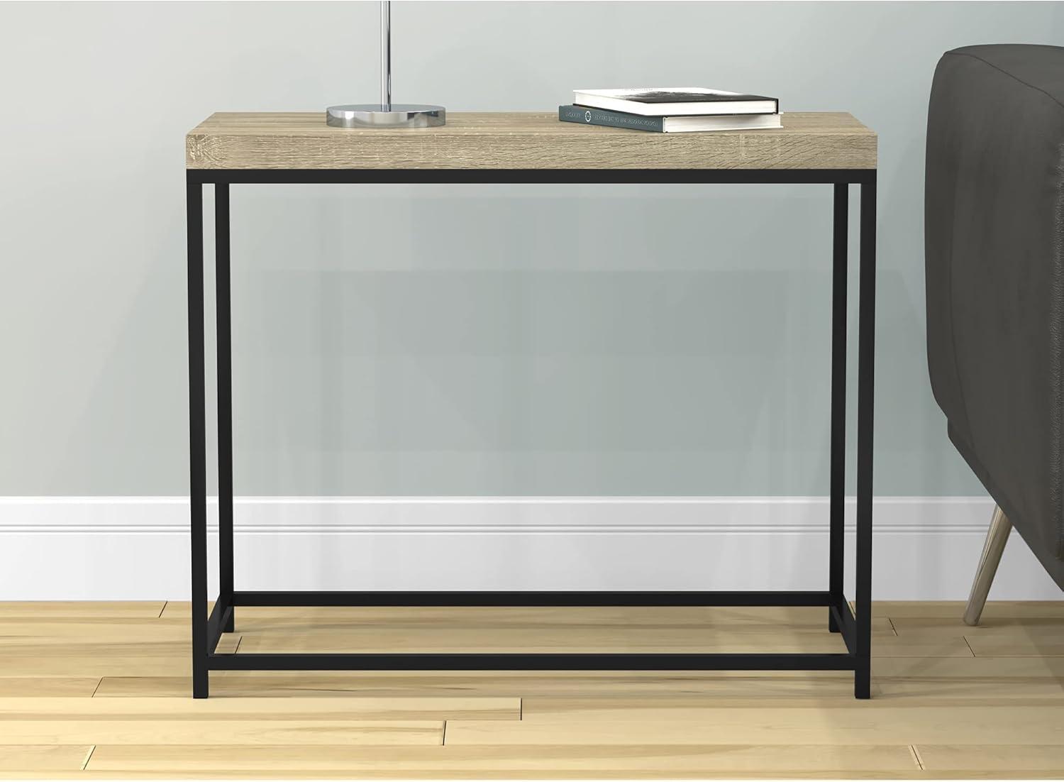 Accent Table C-shaped, End, Side, Snack, Living Room, Bedroom, Metal, Laminate, Contemporary