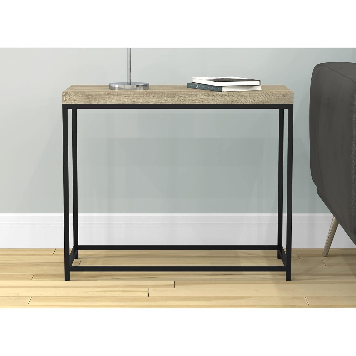 Accent Table C-shaped, End, Side, Snack, Living Room, Bedroom, Metal, Laminate, Contemporary