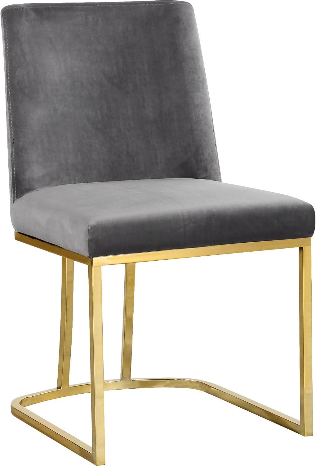 Meridian Furniture Heidi Gray Velvet Dining Chair (Set of 2)