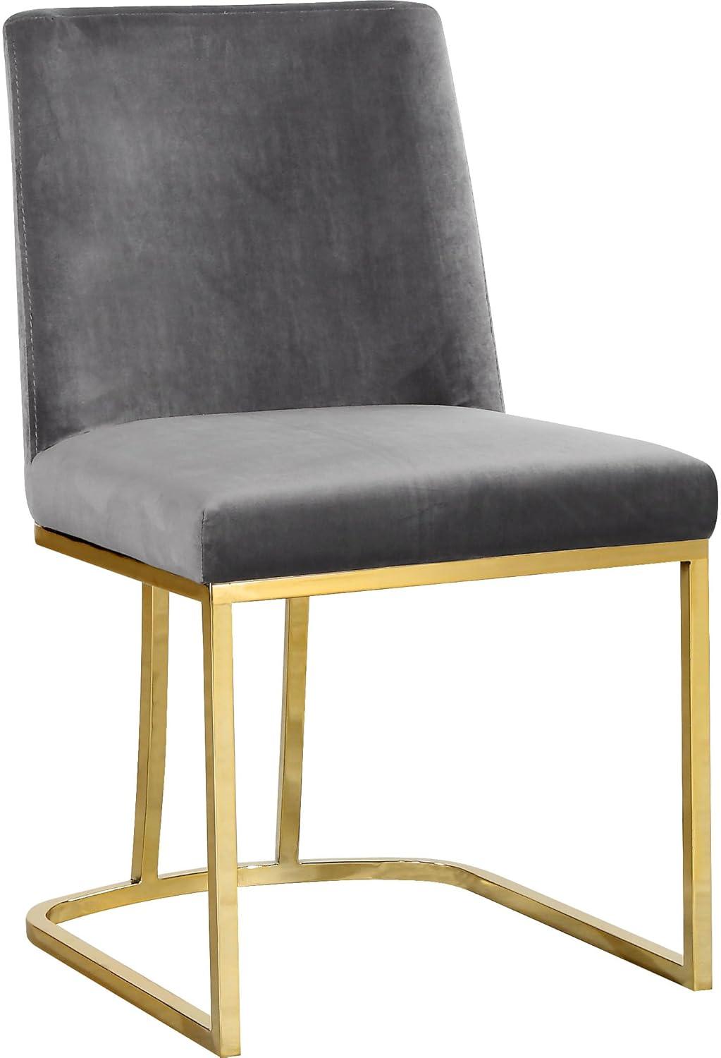 Meridian Furniture Heidi Gray Velvet Dining Chair (Set of 2)
