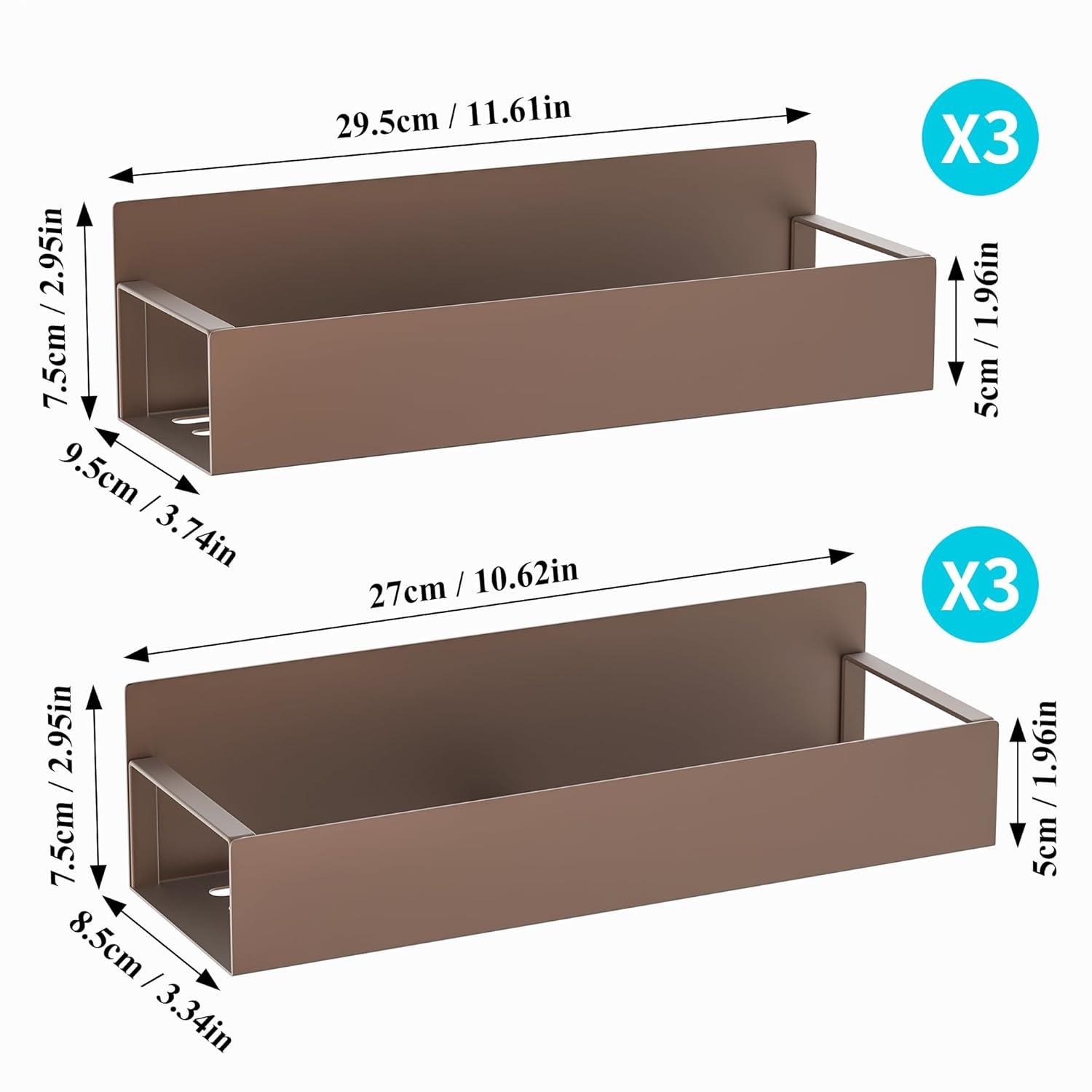 Prep & Savour 6 Pack Magnetic Spice Rack Organizer, Metal, Bronze