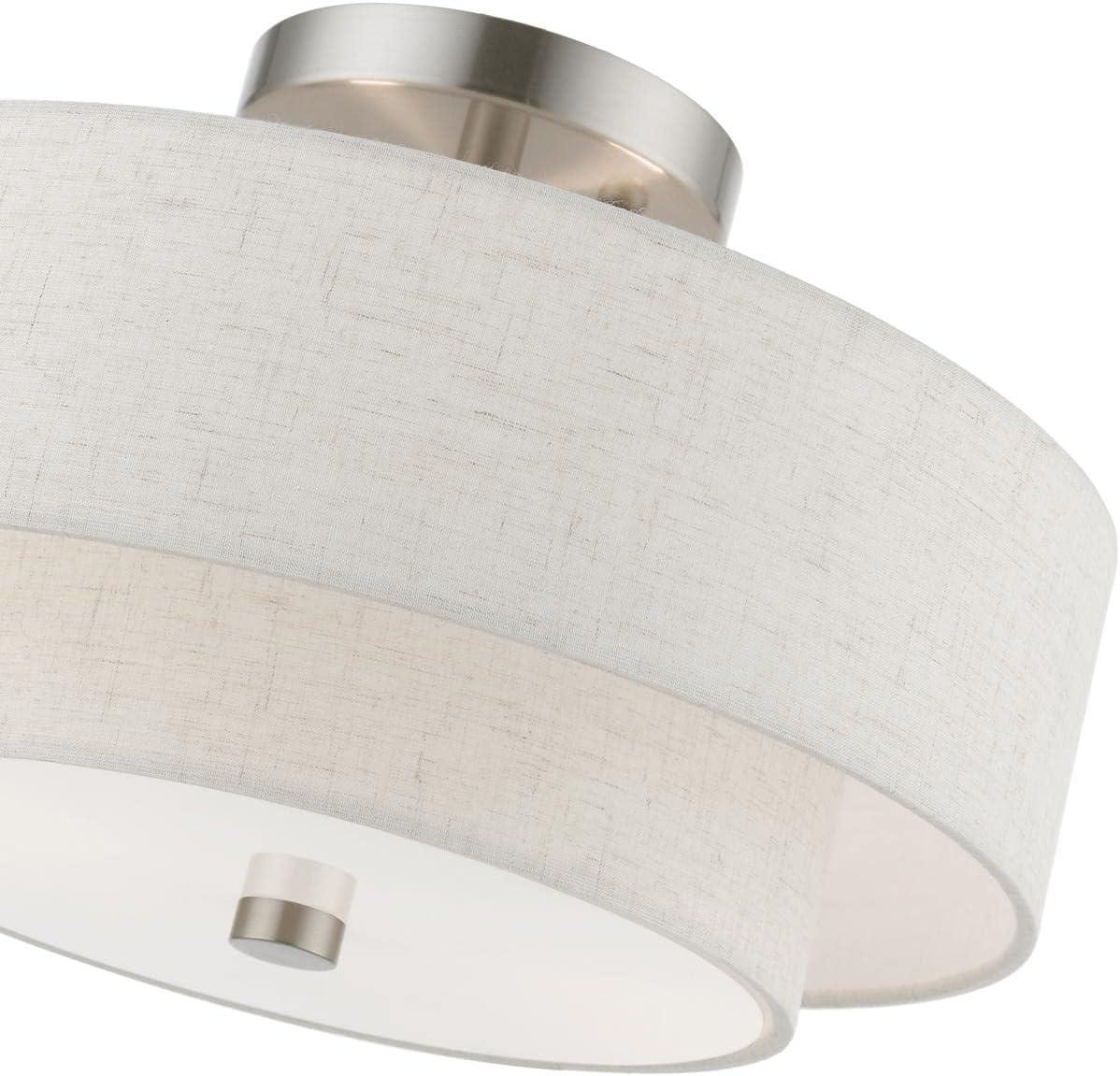 Livex Lighting Meridian 2 - Light Semi-Flush Mount in  Brushed Nickel