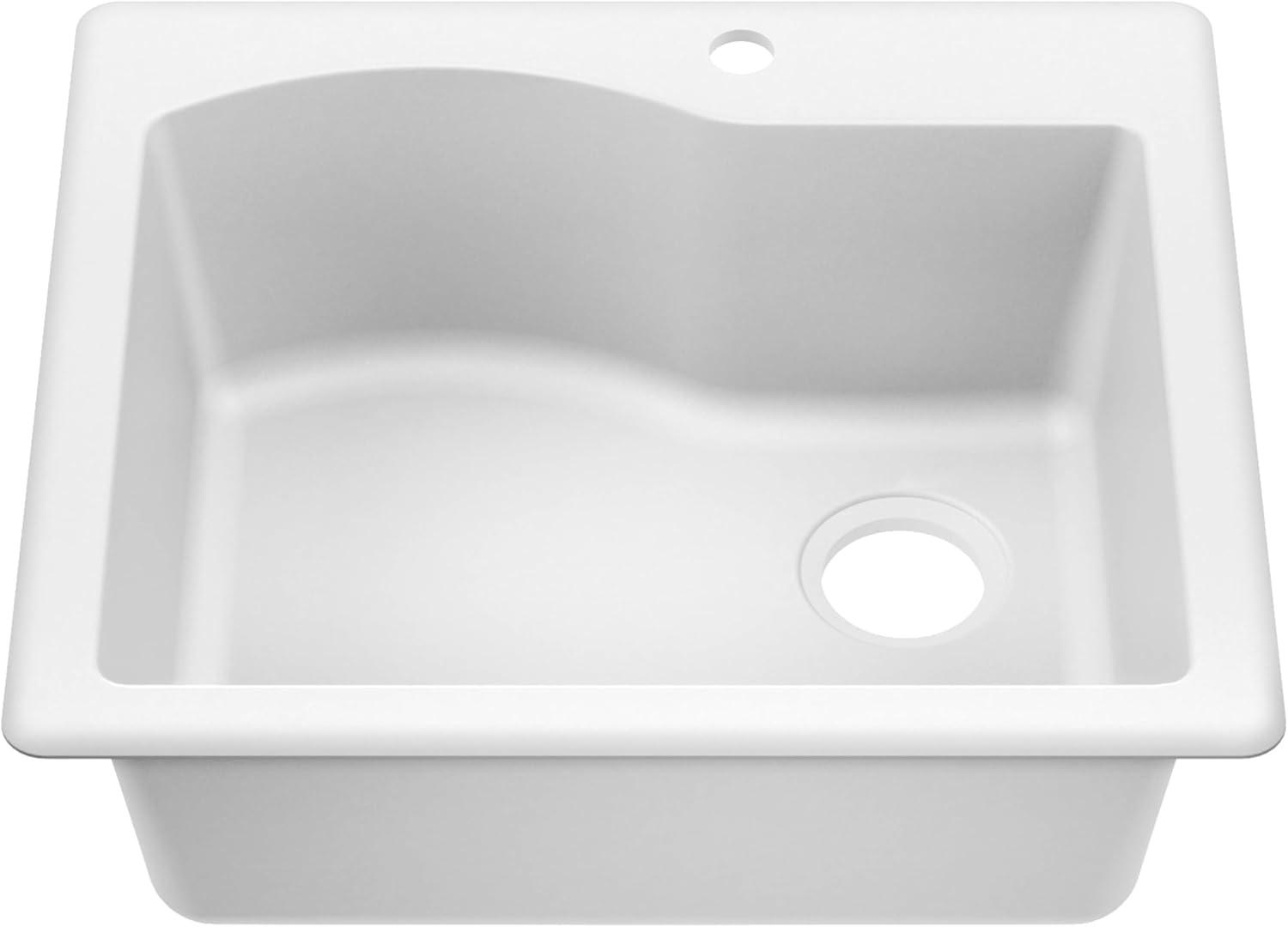 KRAUS Quarza™ 25" L Dual Mount Single Bowl Granite Kitchen Sink