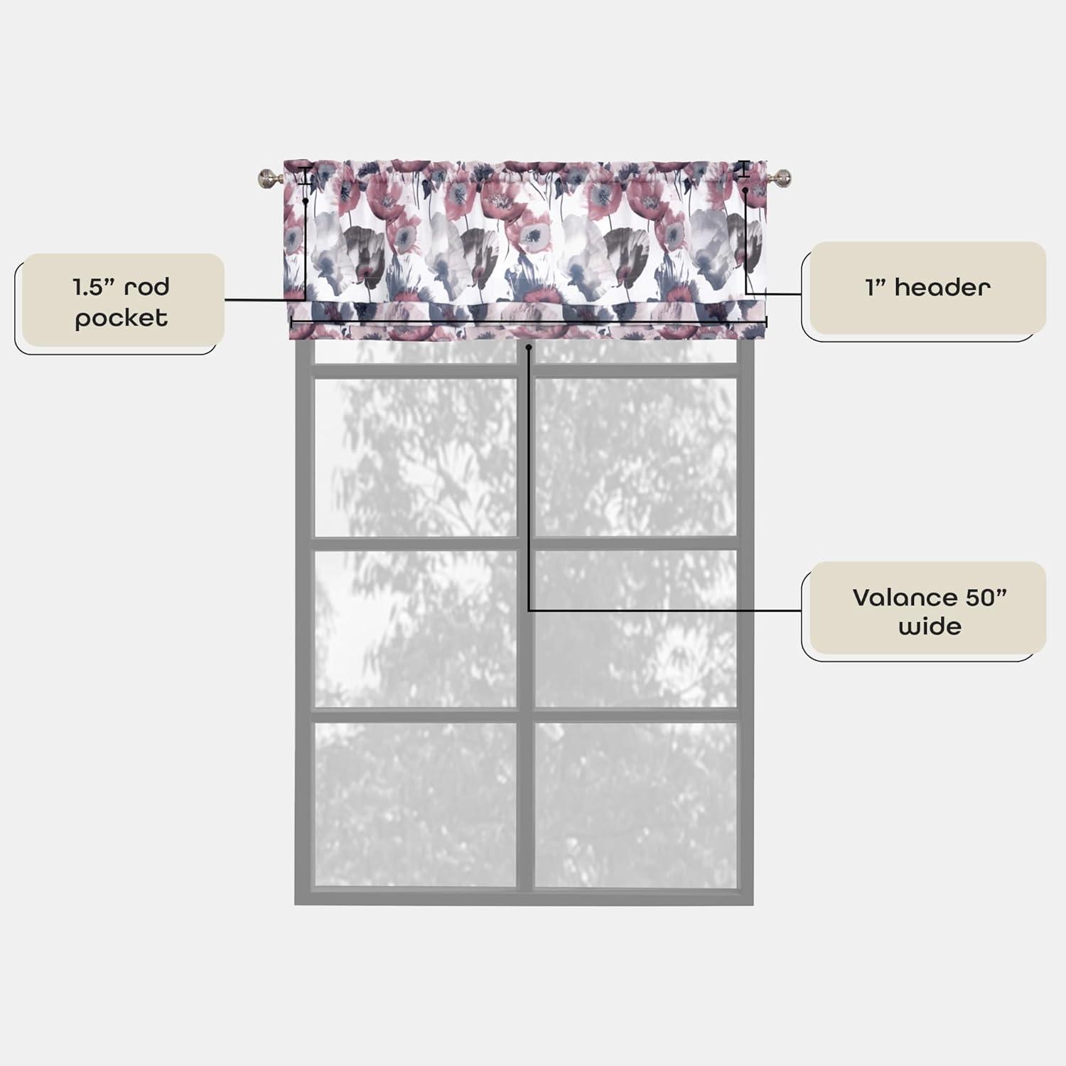 Achim Importing Co Floral Tailored 50'' W Window Valance
