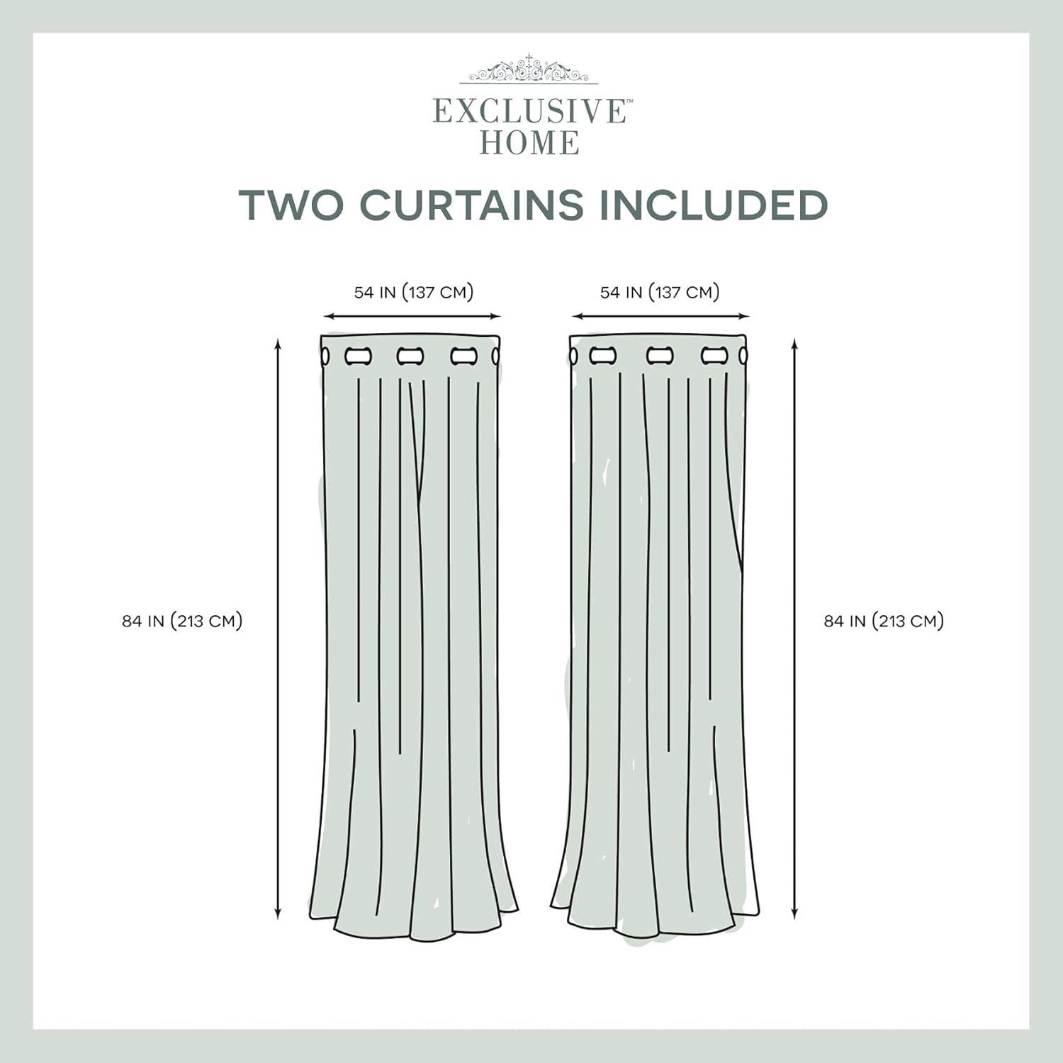 Set of 2 84"x54" Miami Textured Indoor/Outdoor Grommet Top Curtain Panel Ivory - Exclusive Home