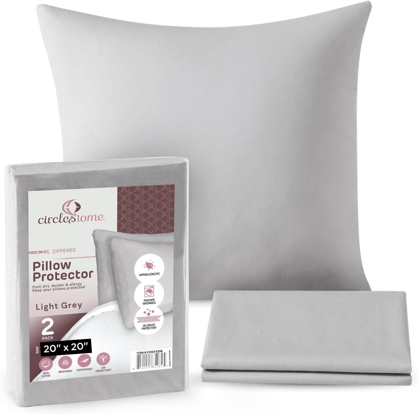 Circles Home, 100% Cotton Zippered Pillow Protector