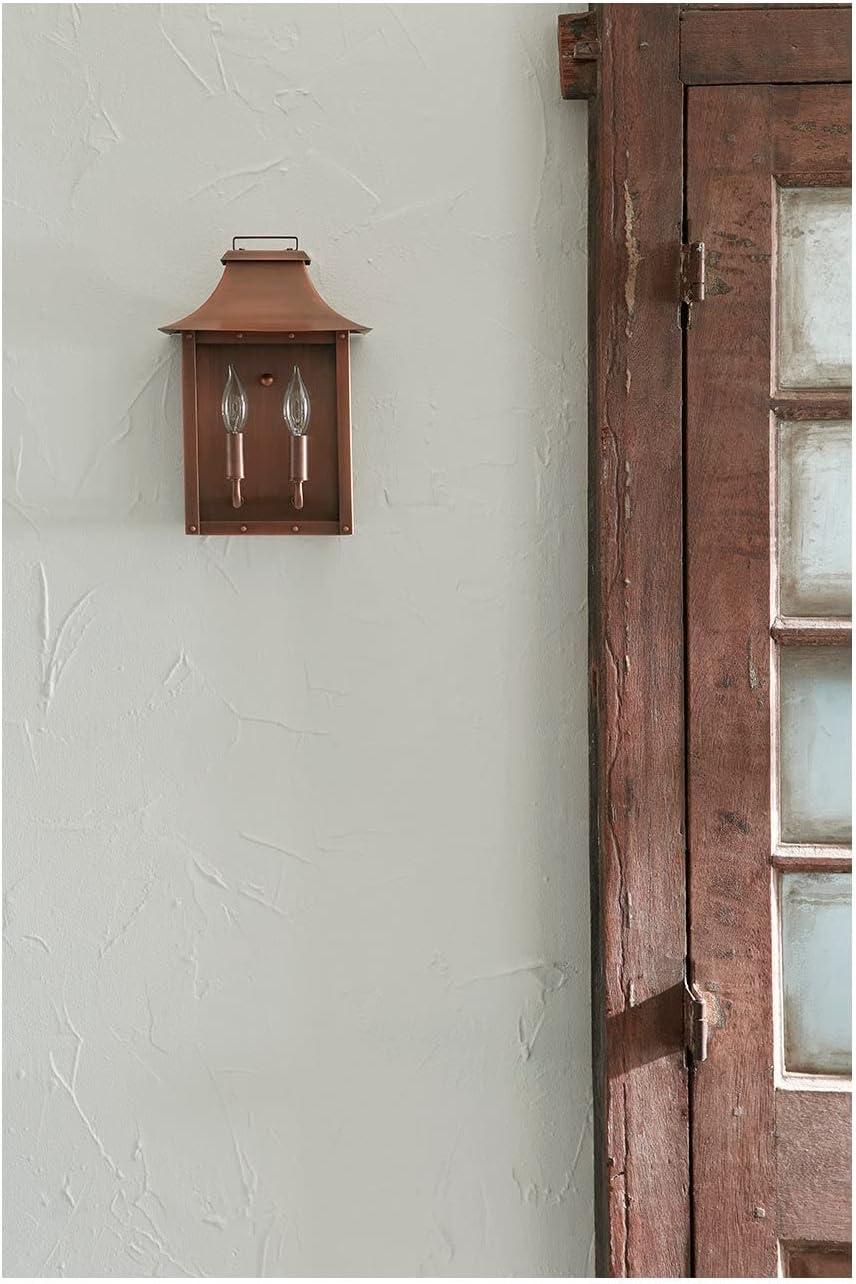 Manchester 13.5'' Copper Patina Dimmable Pocket Wall Lantern