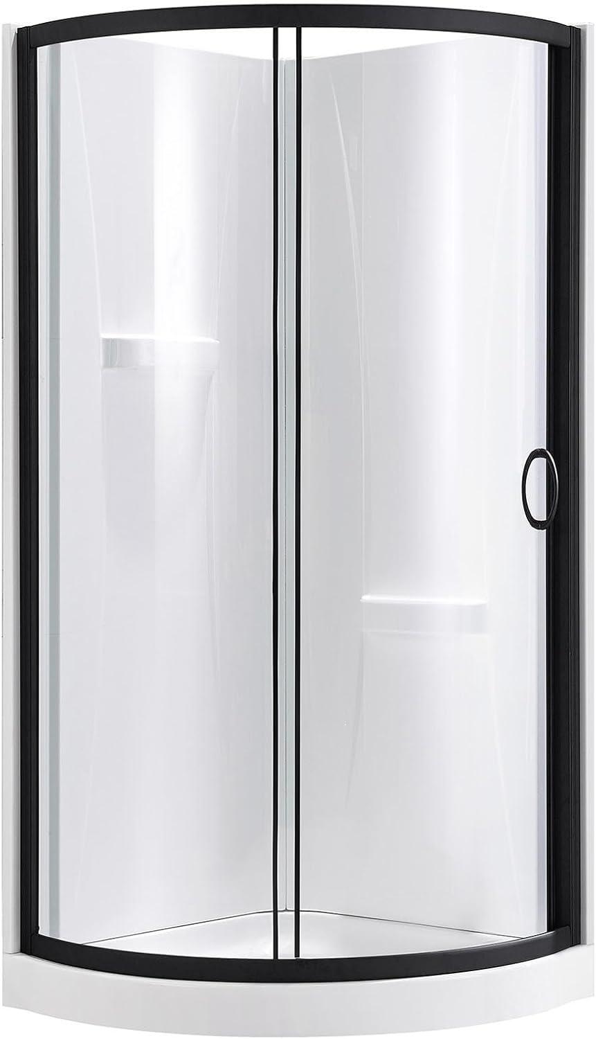 Breeze 34 in. Shower Kit with Clear Glass Panels, Walls and Base included