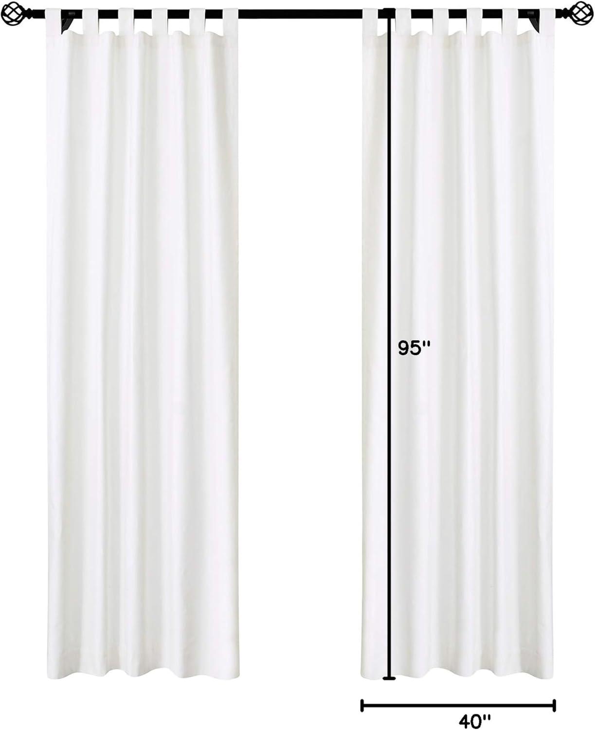 Winmate Insulated Cotton Tab Top Curtain Panel - Pair each 40" x 95" in White