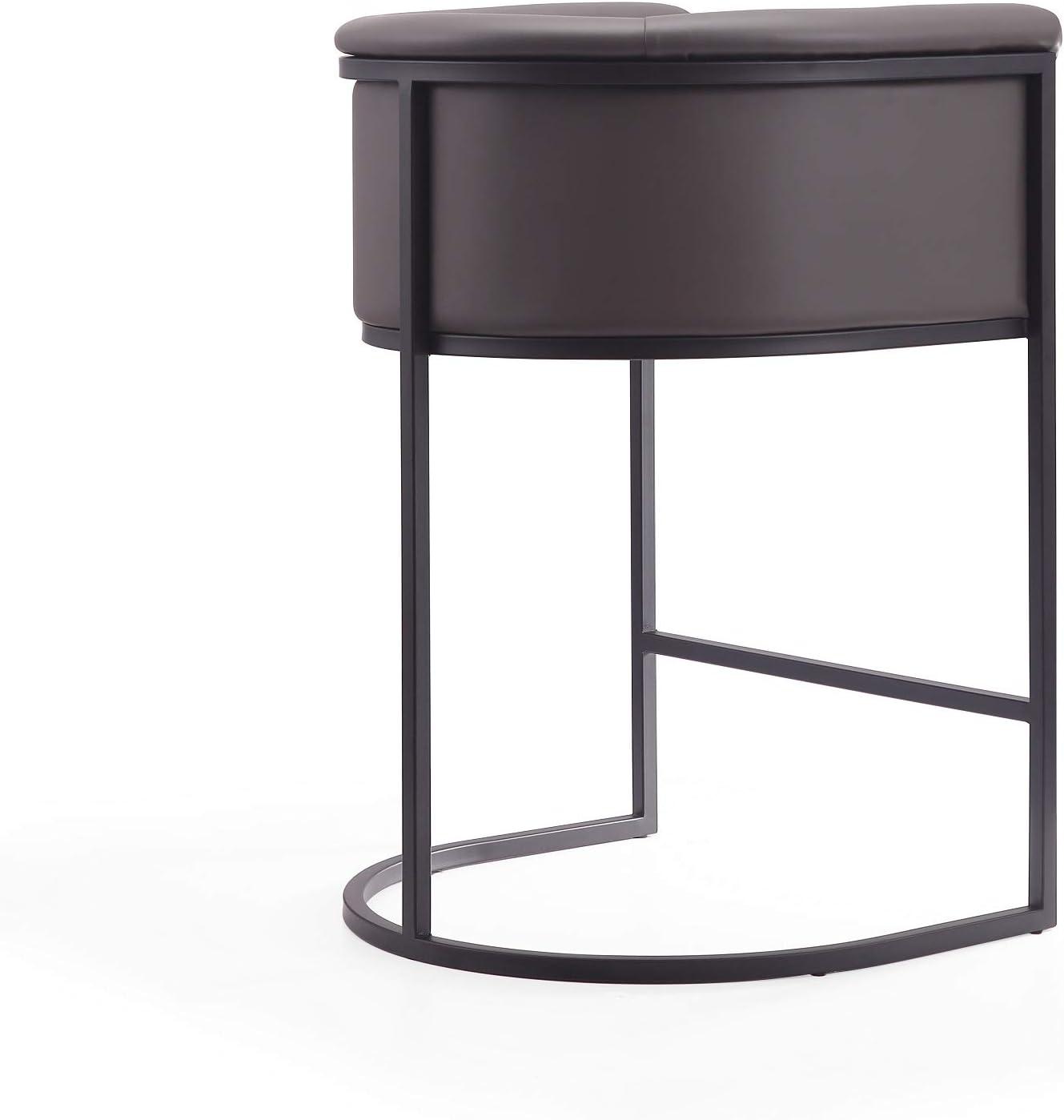 Set of 2 Cosmopolitan Upholstered Metal Counter Height Barstools - Manhattan Comfort