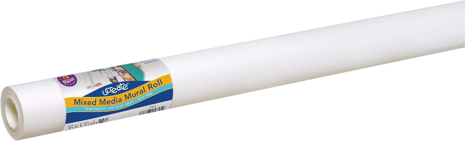 Ucreate Mixed-Media Art Paper Roll, 80 lb., 36 Inches x 30 Feet, White