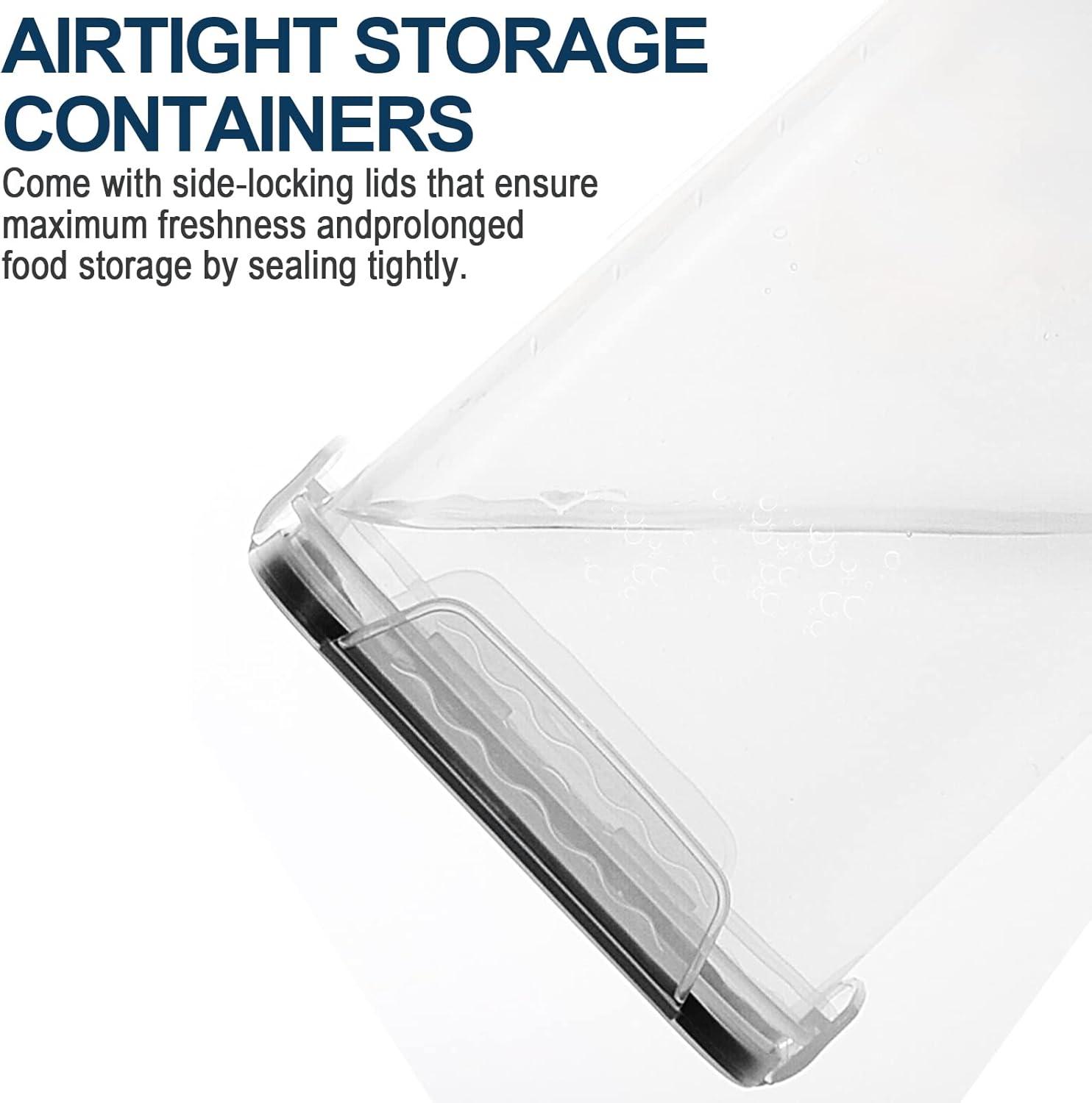 Prep & Savour Extra Large 7qt / 6.5L/220oz Tall Food Storage Containers, WIDE & DEEP, 4-Piece Plastic Airtight Kitchen Pantry Storage Containers for Flour, Sugar, with 4 Measuring Cups,20 Labels