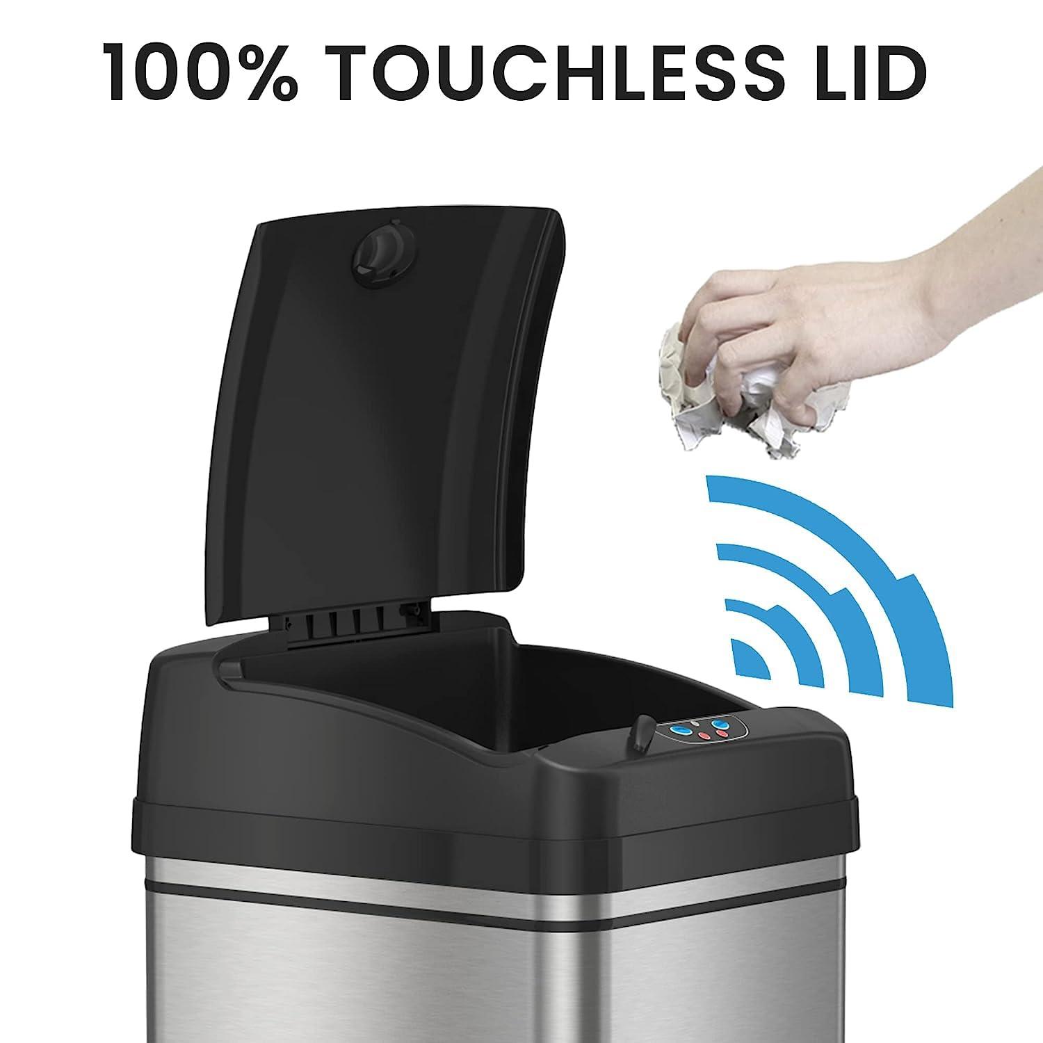 iTouchless Acute Touchless Stainless Steel 13 Gallon Motion Sensor Trash Can