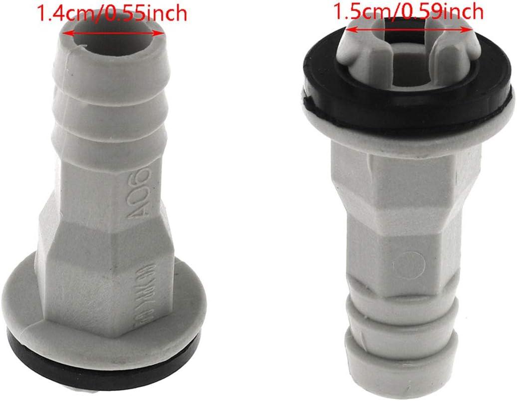 DGZZI Drain Straight Connector 2PCS 3/5 Inch 15mm AC Drain Hose Connector Straight Fitting with Rubber Ring for Window Air Conditioner and Mini Split Units