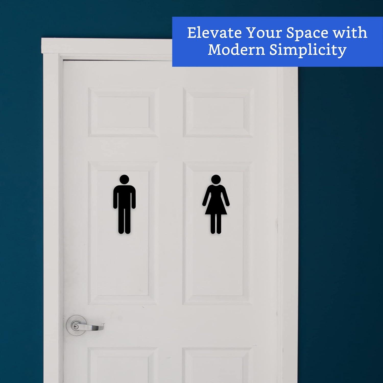 Uxcell Bathroom Sign, Acrylic Restroom Men's and Women's Gender Sign, Black 1 Set