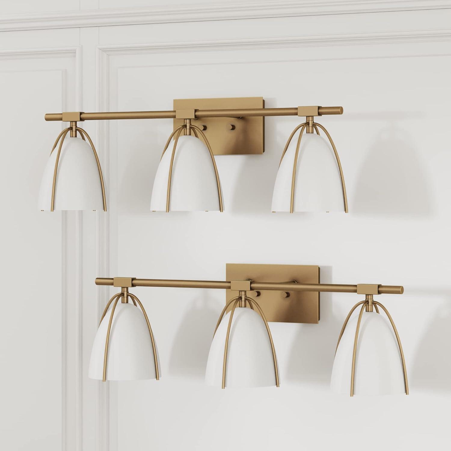 Frank Vintage Black Metal and Brass 2-Light Vanity Sconce