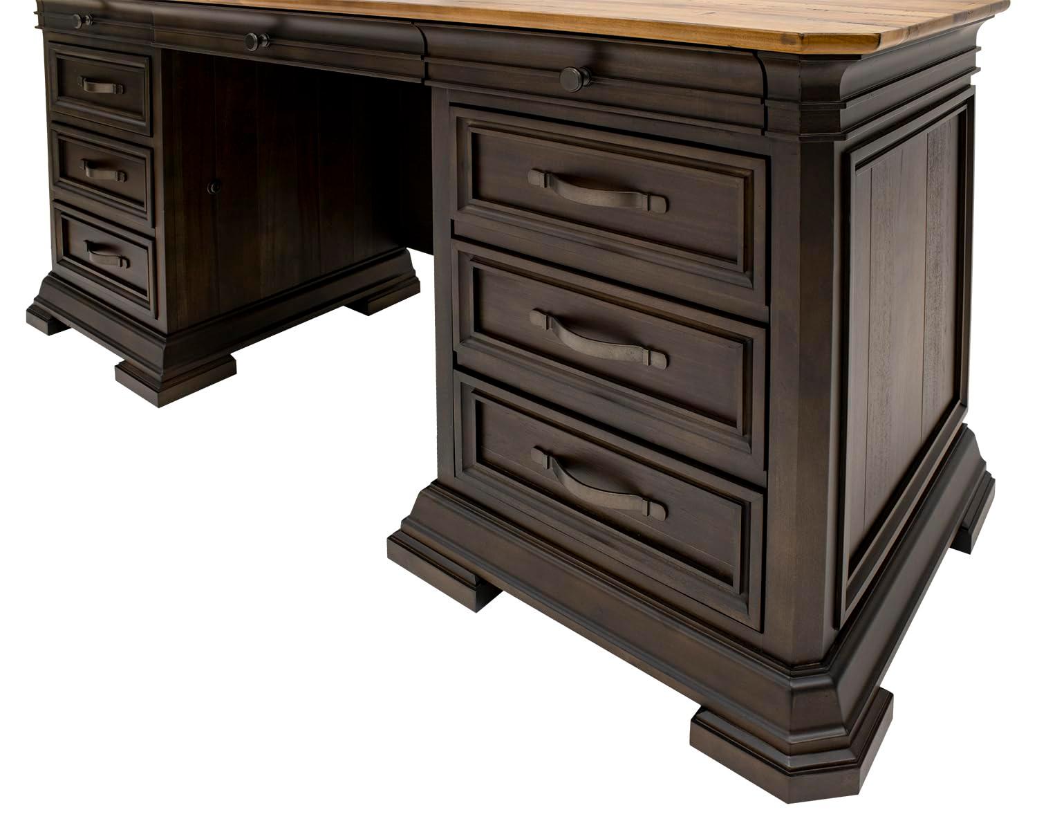 Canora Grey Shaan Executive Desk with Power Outlet