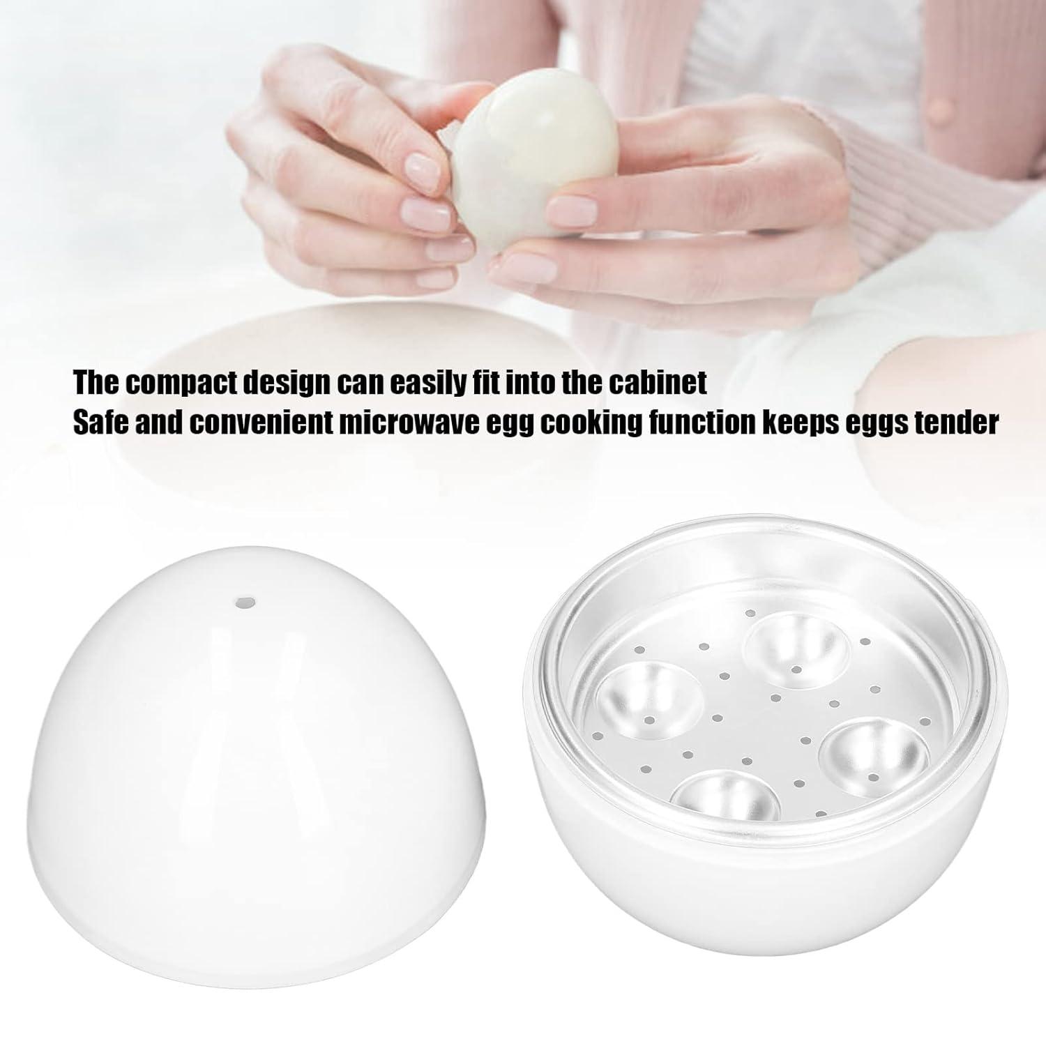 EggFecto Microwave Egg Cooker for Hard Boiled Eggs - 4 Rapid Microwave Hard Boiled Egg Cooker with Strong PP Exterior and Aluminum Tray